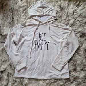 Rae Dunn Yellow Stripped Bee Happy Long Sleeve Top XS